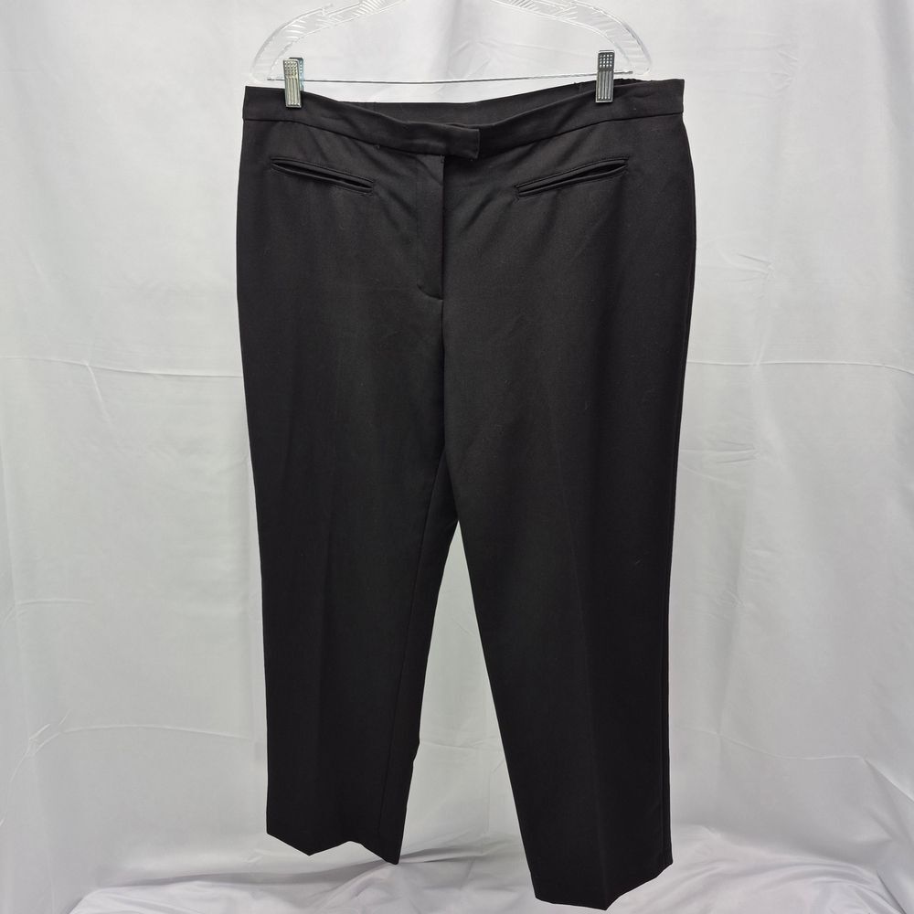 Ruby Rd. Black Pull-On Straight Leg Pants  Stretch Comfort Work Career Woman 16.